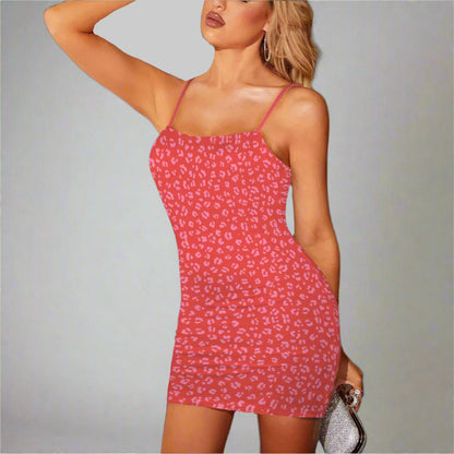 Sexy red flower dress